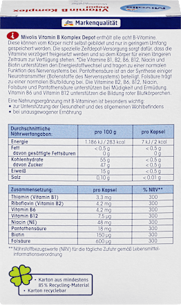 Vitamin B Komplex Depot, Kapseln 60 St Mivolis