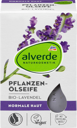 Pflanzenölseife Bio-Lavendel, Seifenstück alverde NATURKOSMETIK