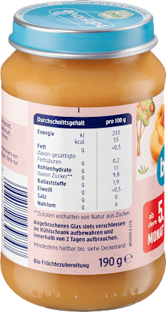 Früchte Aprikose in Apfel ab dem 5. Monat  babylove
