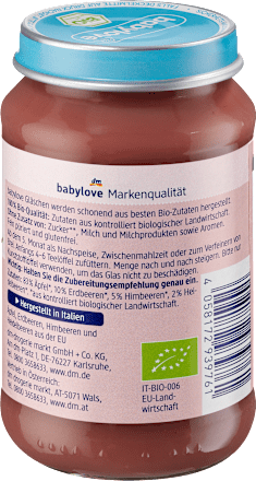 Früchte Erdbeere & Himbeere in Apfel ab dem 5. Monat  babylove