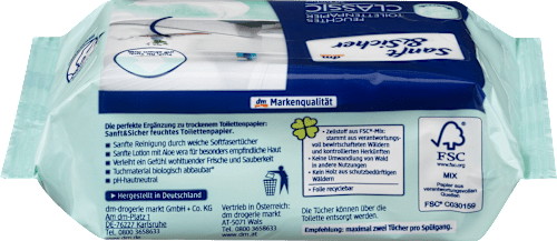 Papier toaletowy nawilżany Classic Sensitive Sanft&Sicher