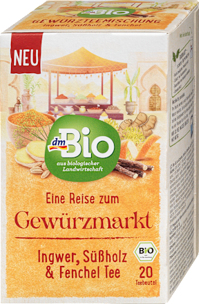 Začinski biljni čaj - đumbir, sladić i komorač, 20 kesica dmBio