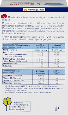 L-carnitina in capsule Mivolis