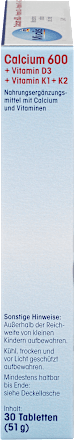 Calcium 600 + Vitamin D3 + K1 + K2, 30 St Mivolis