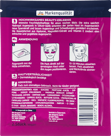 Augenpads Hydrogel Glitzer (1 Paar) Balea