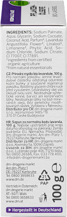 Pflanzenölseife Bio-Lavendel, Seifenstück alverde NATURKOSMETIK