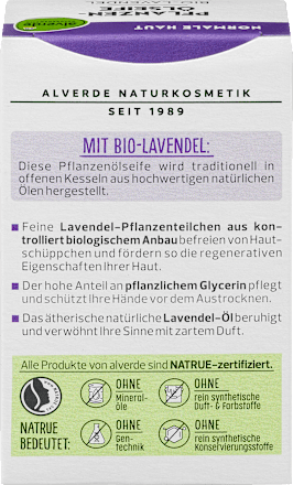 Pflanzenölseife Bio-Lavendel, Seifenstück alverde NATURKOSMETIK