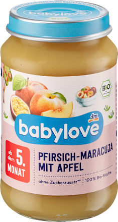 Brzoskwinie z marakują i jabłkiem od 5. miesiąca życia babylove