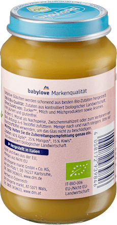 Früchte Mango & Kiwi in Apfel ab dem 5. Monat  babylove