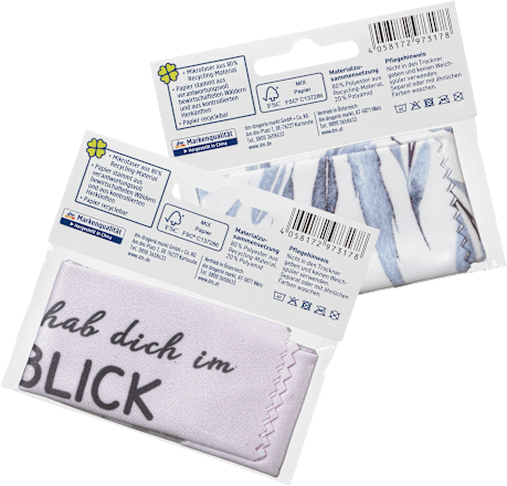 Ściereczka do czyszczenia okularów z mikrofibry z recyklingu VISIOMAX