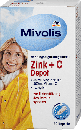 Prehransko dopolnilo s cinkom in vitaminom C v obliki kapsul Mivolis