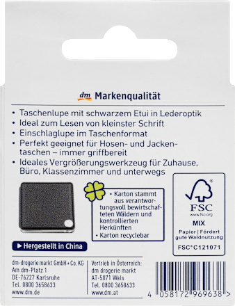 Žepna lupa z zaščitno torbico Visiomax