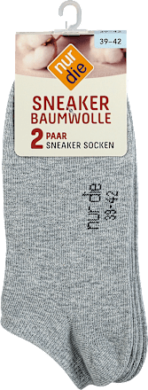 Sneaker Socken Baumwolle hellgrau Gr. 39-42 (2 Paar) nur die
