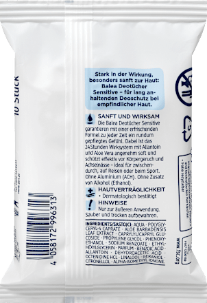 Deo robčki Sensitive za občutljivo kožo Balea