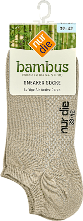 Bambus Sneaker Socken beigegrau, Gr. 39-42 (1 Paar) nur die
