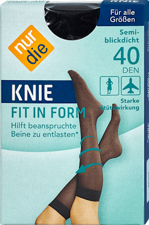 Knie Fit in Form Kniestrümpfe - Schwarz 40 DEN (1 Paar) nur die