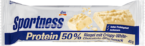 Proteínová tyčinka 50 % v bielej čokoláde Sportness