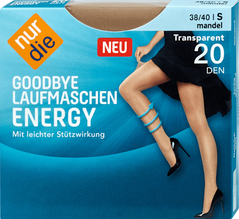 Goodbye Laufmaschen Energy Strumpfhose mandel Transparent 20 DEN, Gr. 38/40 nur die