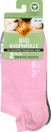 Bio Baumwolle Sneaker Socken mode, Gr. 39-42 (2 Paar) nur die