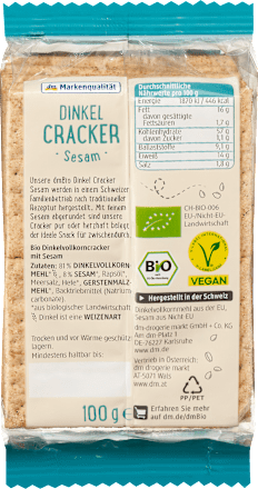Cracker, Dinkel Sesam dmBio