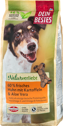 Trockenfutter für Hunde, Naturverliebt mit 60 % frischem Huhn & Aloe Vera Dein Bestes