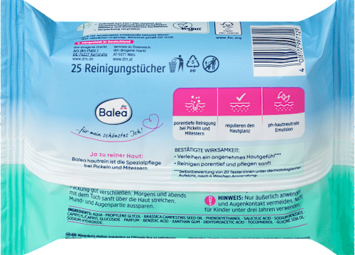Pflegende Reinigungstücher Hautrein Balea
