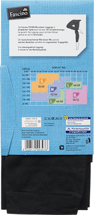 Leggings aus Microfaser 90 DEN, Gr. 50/52, schwarz Fascino