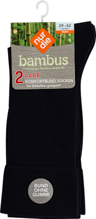 Bambus Komfort Socken Herren maritim, Gr. 39 - 42 (2 Paar) nur der