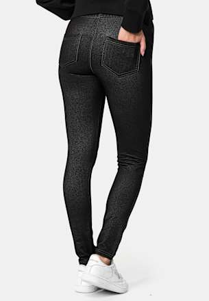 Relax & Go Treggings Jeans-Optik tiefschwarz, Gr. 40 - 44 nur die