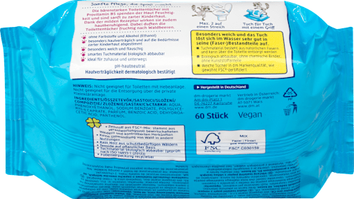 Papier toaletowy nawilżany o zapachu owoców leśnych, 2x60 szt. SauBär