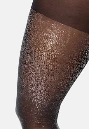 Glitzer Strumpfhose schwarz 25 DEN Transparent, Gr. 42/44 nur die
