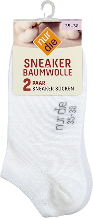Sneaker Socken Baumwolle weiß Gr. 35-38 (2 Paar) nur die
