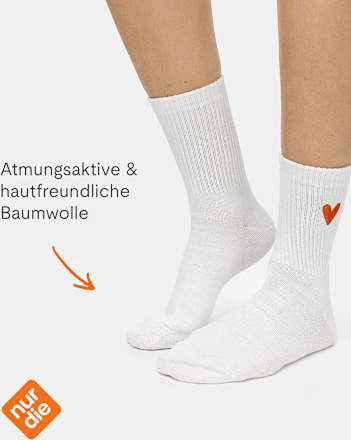 Socken mit Herz-Motiv weiß Gr. 39-42 nur die