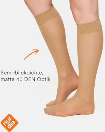 Kniestrümpfe Fit in Form mandel onesize, 40 DEN nur die