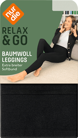 Baumwoll-Leggings schwarz Gr. 44/48 nur die