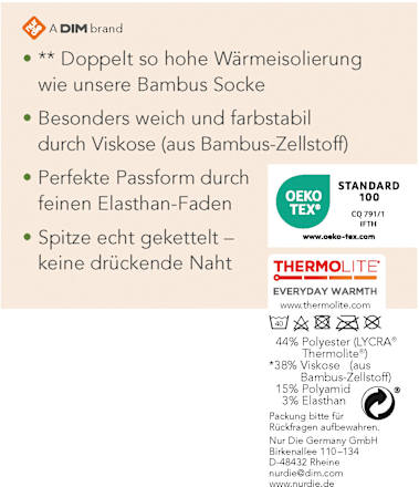 bambus Thermo Socken schwarz, Gr. 39 - 42 (1 Paar) nur die