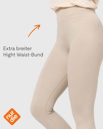 Leggings in Ripp-Optik beige Gr. 36/38 nur die
