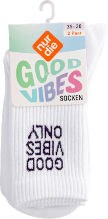 Good Vibes Socken weiß lila, Gr. 35 - 38 (2 Paar) nur die
