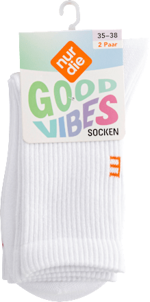 Good Vibes Socken weiß Regenbogen, Gr. 35 - 38 (2 Paar) nur die