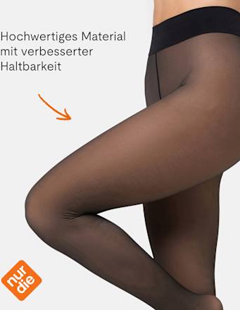 Strumpfhose warm & transparent strapazierfähig schwarz Gr. 40/44, 80 DEN nur die