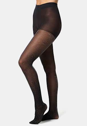 Glitzer Strumpfhose schwarz 25 DEN Transparent, Gr. 42/44 nur die