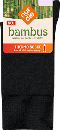 bambus Thermo Socken schwarz, Gr. 39 - 42 (1 Paar) nur die