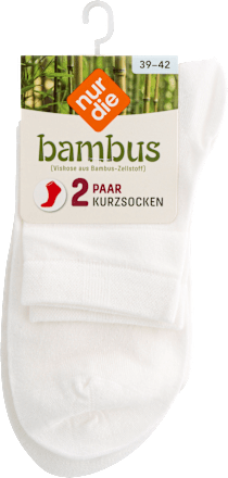 Bambus Kurzsocken weiß, Gr. 39 – 42 (2 Paar) nur die