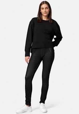 Relax & Go Treggings Jeans-Optik tiefschwarz, Gr. 40 - 44 nur die