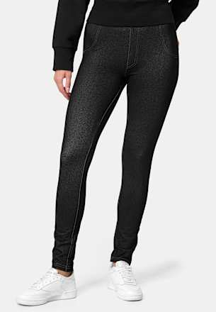 Relax & Go Treggings Jeans-Optik tiefschwarz, Gr. 40 - 44 nur die