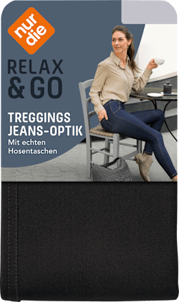 Treggings in Jeans-Optik schwarz Gr. 44/48 nur die