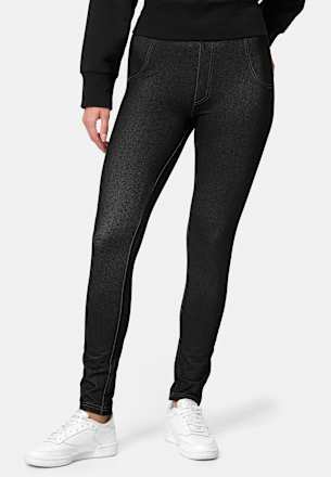 Treggings in Jeans-Optik schwarz Gr. 44/48 nur die