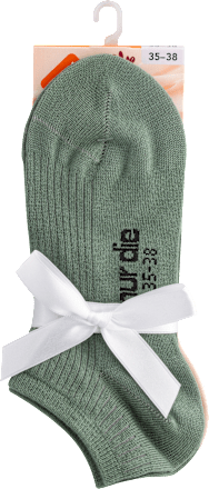 Sneaker Socken beige und grün, Gr. 35 - 38 (2 Paar) nur die
