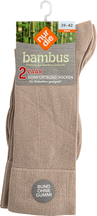 Bambus Komfort Socken Herren beige und grau, Gr. 39 - 42 (2 Paar) nur die