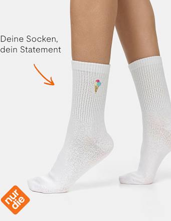 Socken mit Eis-Motiv weiß Gr. 35-38 nur die